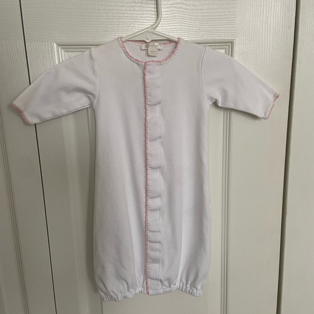 Kissy Kissy White Converter Gown with Pink Trim